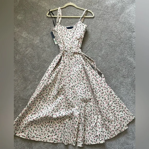 RACHEL Women's Floral Print Fit & Flare Dress - Picture 2 of 5